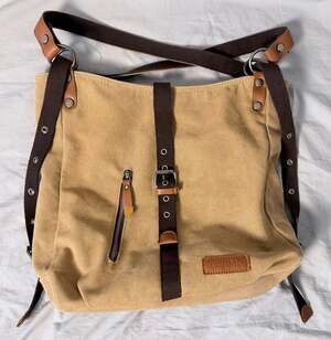 Shangri-la Canvas Hobo Shoulder Bag Tan Brown